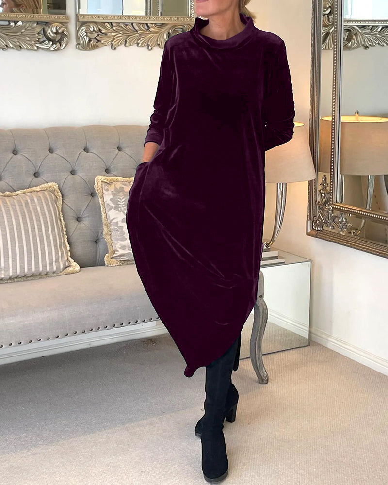 Women’s Elegant Velvet Dress with Pockets for Everyday & Events | Lune London