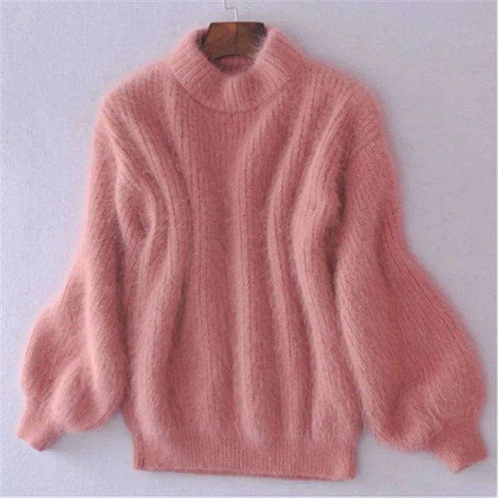 Lune London | Loose Knitted Plain Sweater Vintage Angora Sweater