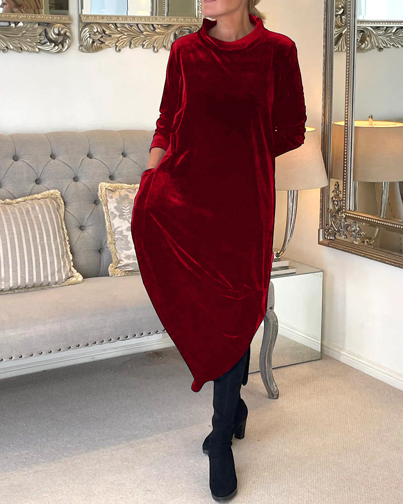 Women’s Elegant Velvet Dress with Pockets for Everyday & Events | Lune London
