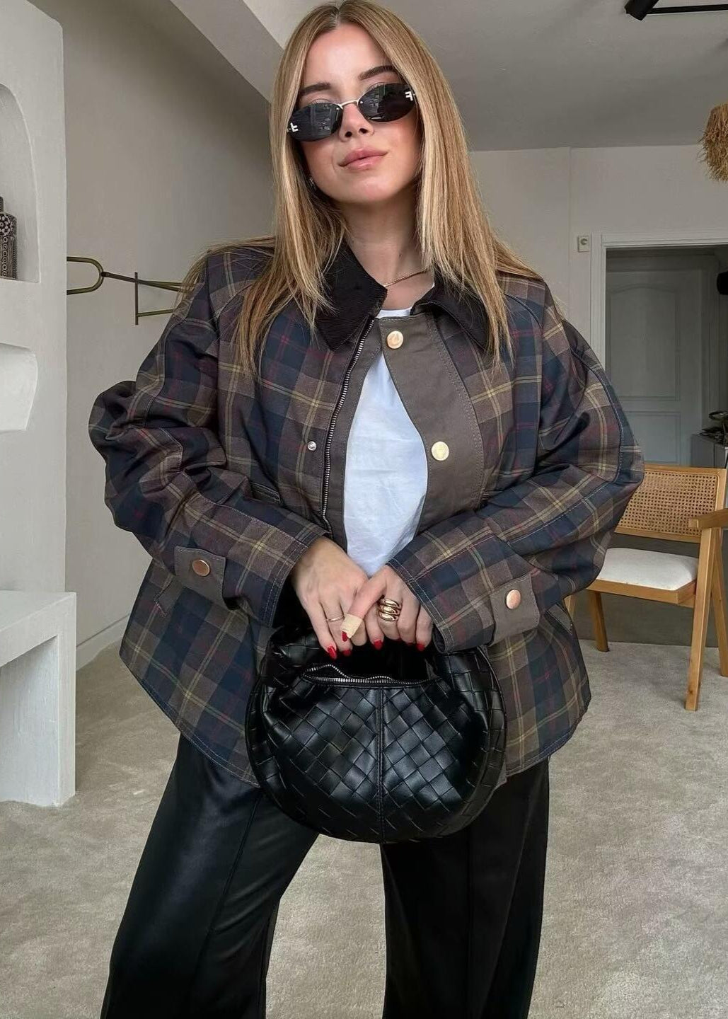 Amarae | Checked Plus Size Jacket
