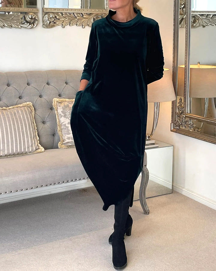 Women’s Elegant Velvet Dress with Pockets for Everyday & Events | Lune London