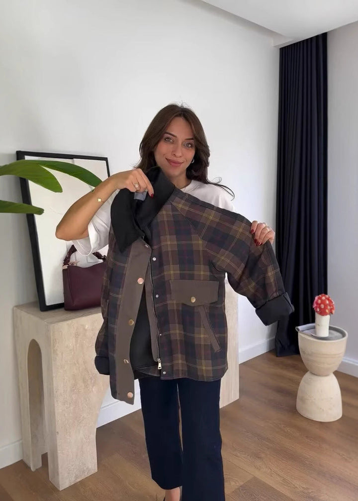 Amarae | Checked Plus Size Jacket
