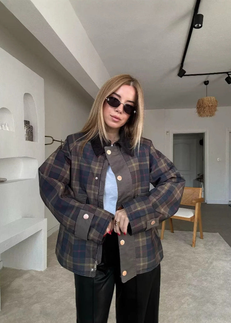 Amarae | Checked Plus Size Jacket