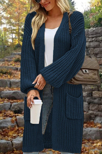 Amarae | Length Loose Oversized Double Pocket Cardigan Sweater Jacket