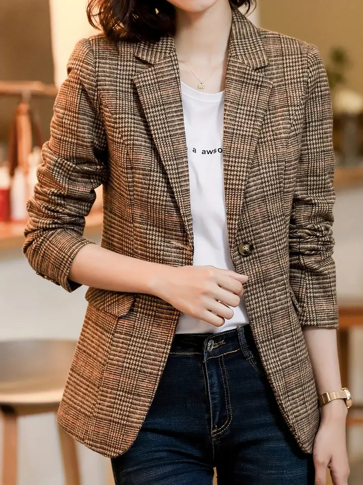 Lune London | Checkered blazer with lapels and one button