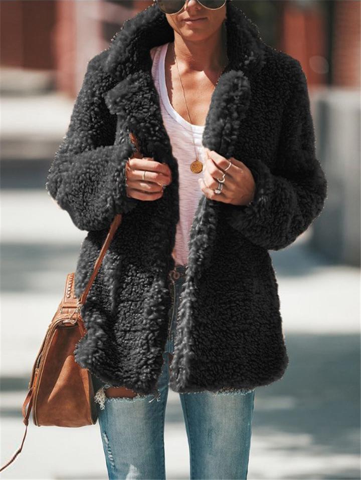 Lune London | Women's Coats with Plush Teddy Bear Light Fleece Coat Snuggly Vintage Sherpa Coat