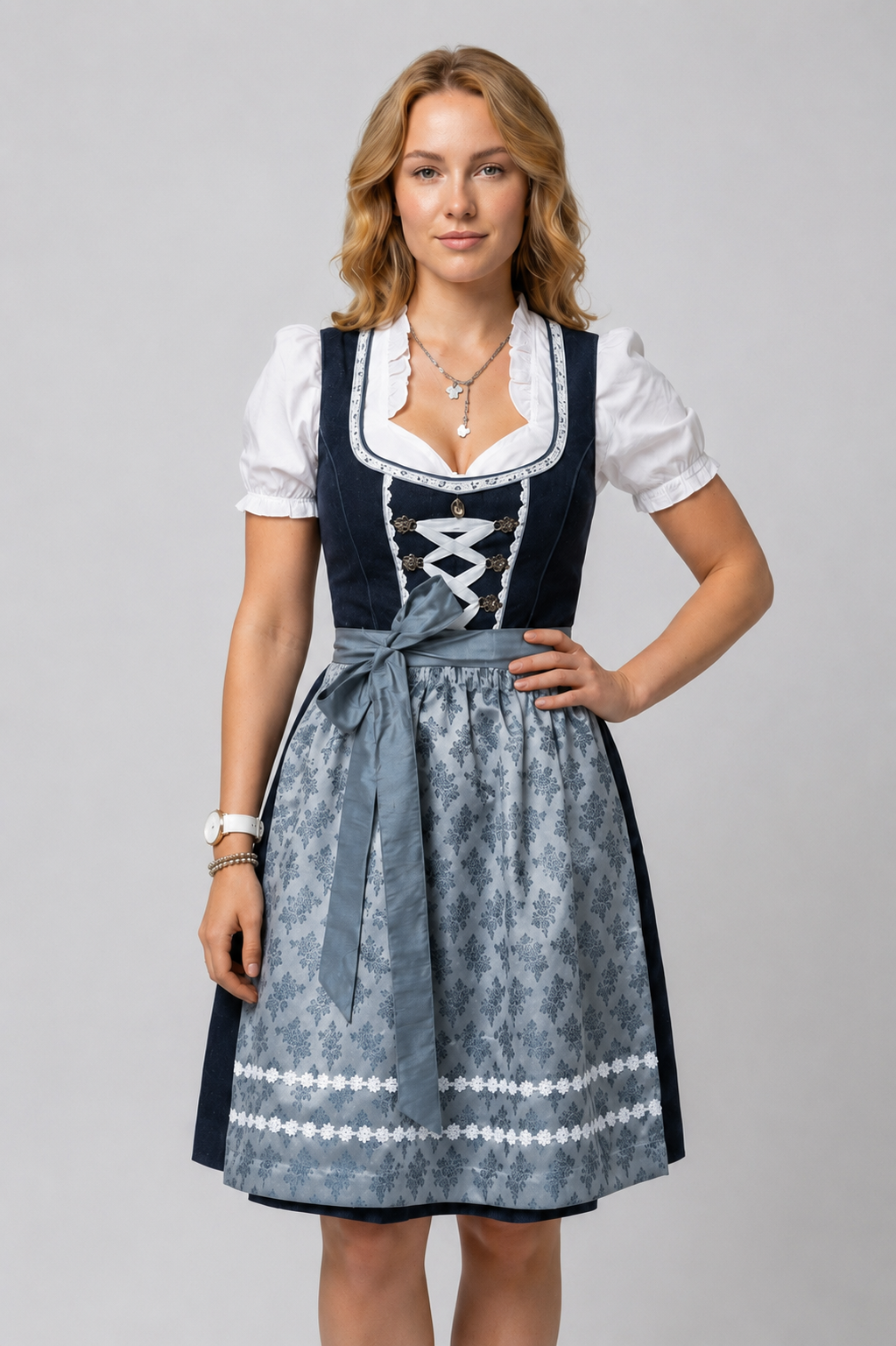 Traditional costume for women with apron and blouse