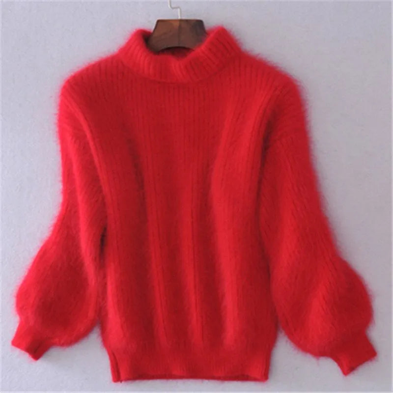 Lune London | Loose Knitted Plain Sweater Vintage Angora Sweater