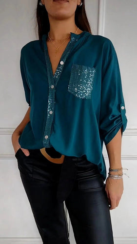 Amarae | Glitter Blouse with Sequin Pocket