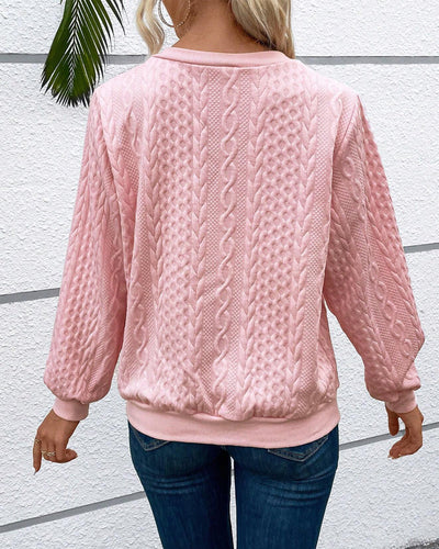 Chic Und Stil | Casual Solid Color Sweatshirt with Long Sleeves and Zipper