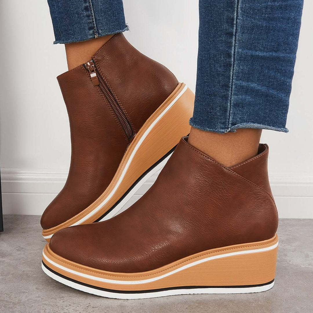 Lune London | Women's ankle boots with platform and side zipper