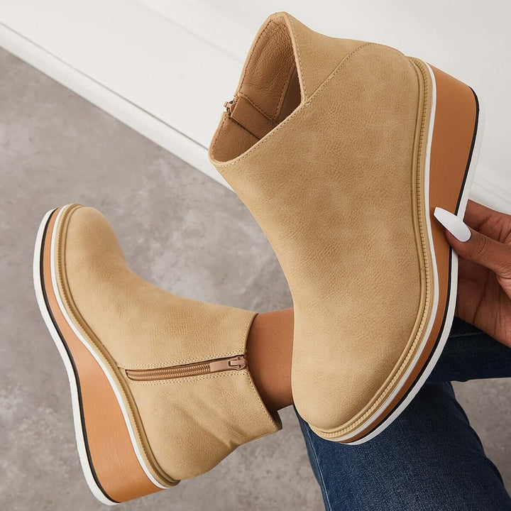 Lune London | Women's ankle boots with platform and side zipper