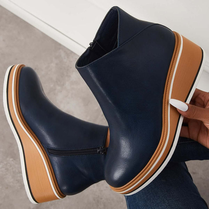 Lune London | Women's ankle boots with platform and side zipper