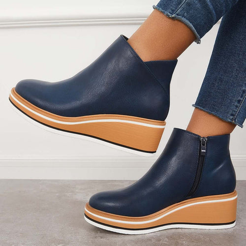Amarae | Women's ankle boots with platform and side zipper