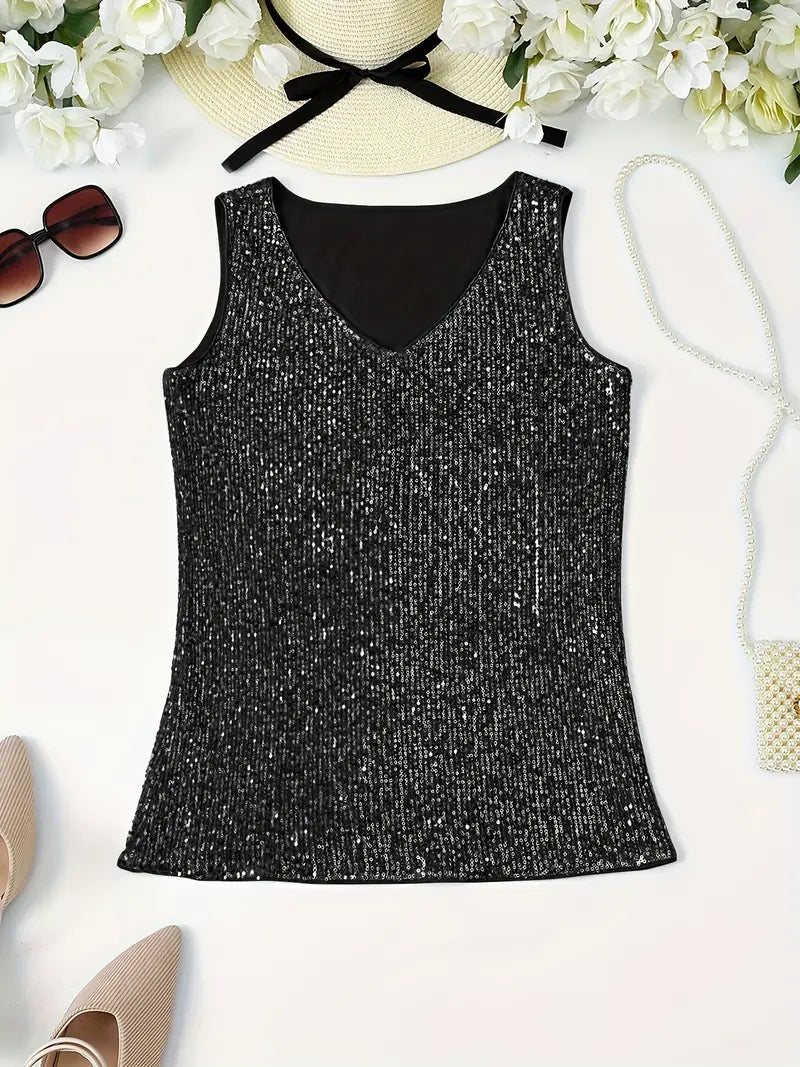 Lune London | Sleeveless Top with Sequins