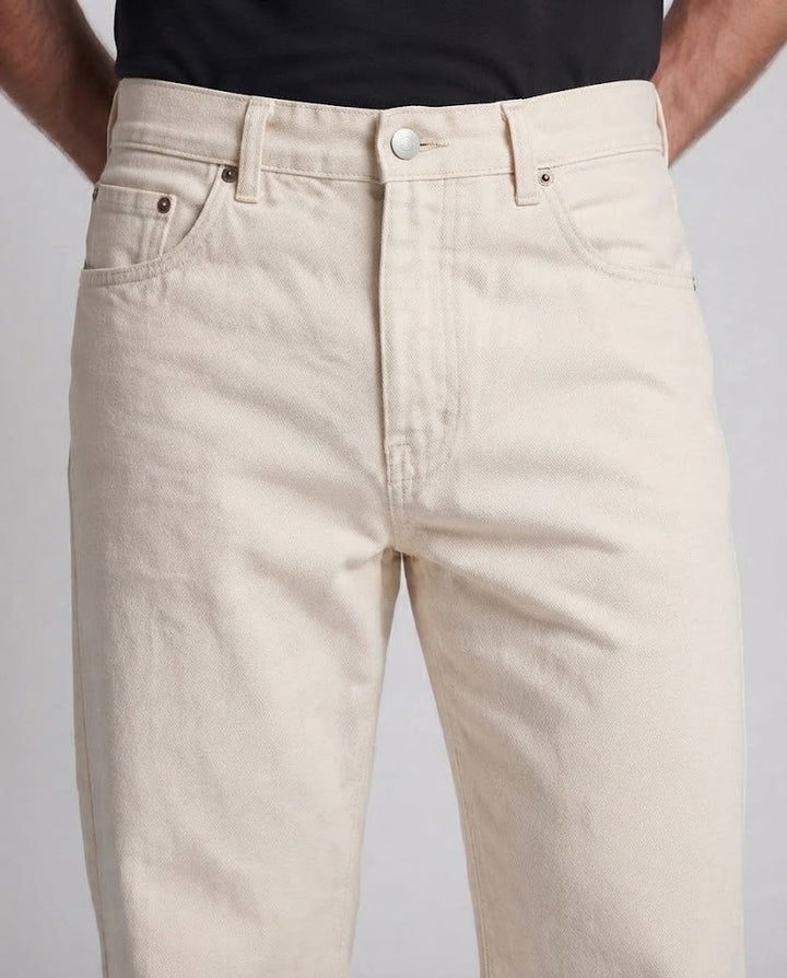 Men's Wide-Falling Cotton Twill Palazzo Jeans with Minimalist Seam Design Amarae