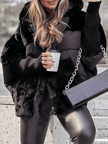 Amarae | Winter Jacket - Relaxed Fit - Quilted Jacket Lined with Fur Details