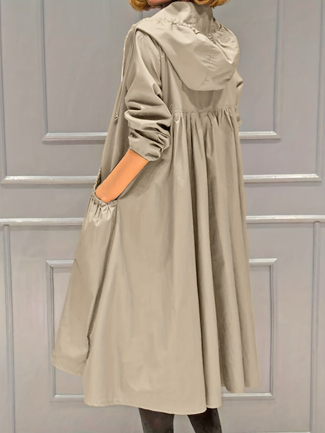 Lune London | Women's Casual Long Jacket with Hood and Zipper