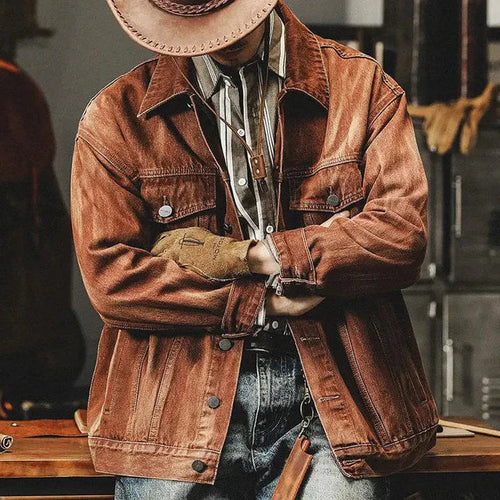Amarae | Brown Denim Jacket for Men