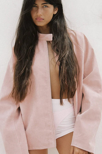 Amarae | Collar Suede Minimalist Jacket