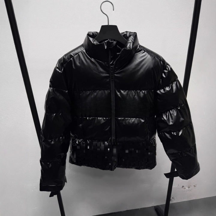 Men's Streetwear Padded Jacket with Letter Print