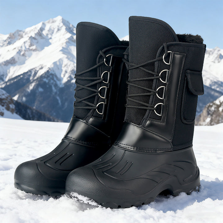 High men's winter boots to slip on