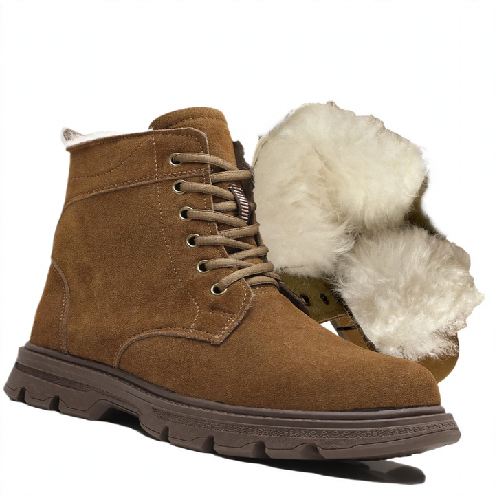 Men's winter boots, lined, lambskin, slip-resistant sole