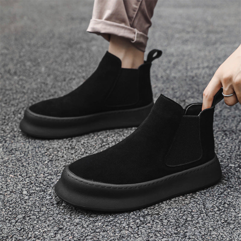 Men's Chelsea Boots, suede look, slip-on, 1203-J