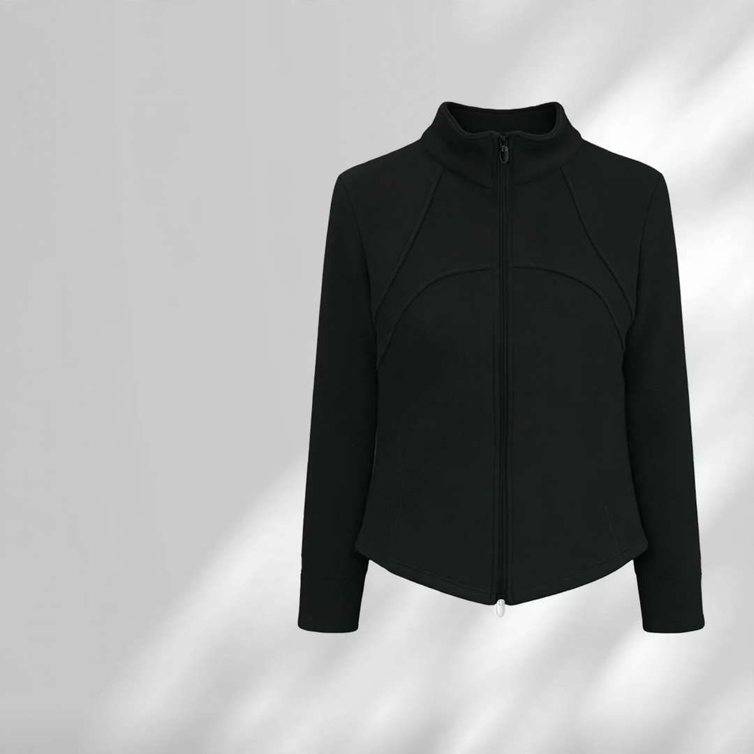 Padded lambskin sports jacket with stand-up collar