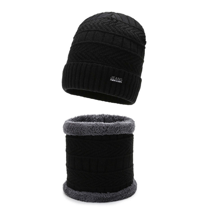Winter knit cap with neck protection, 2-piece set