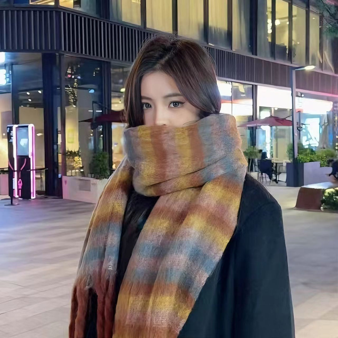 Checked scarf, 200 cm, soft and warm