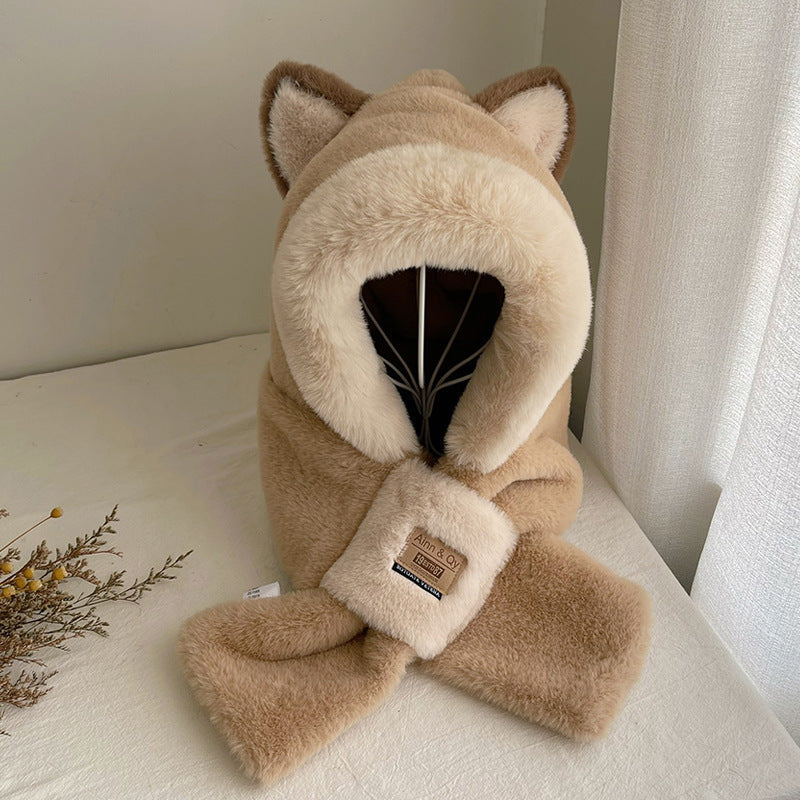 Playful hooded cap with ears