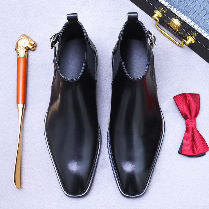 Men's Chelsea boots made of genuine cowhide, business style