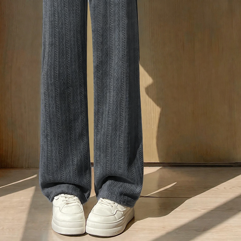 Women’s cord pants, straight cut, high waist, casual