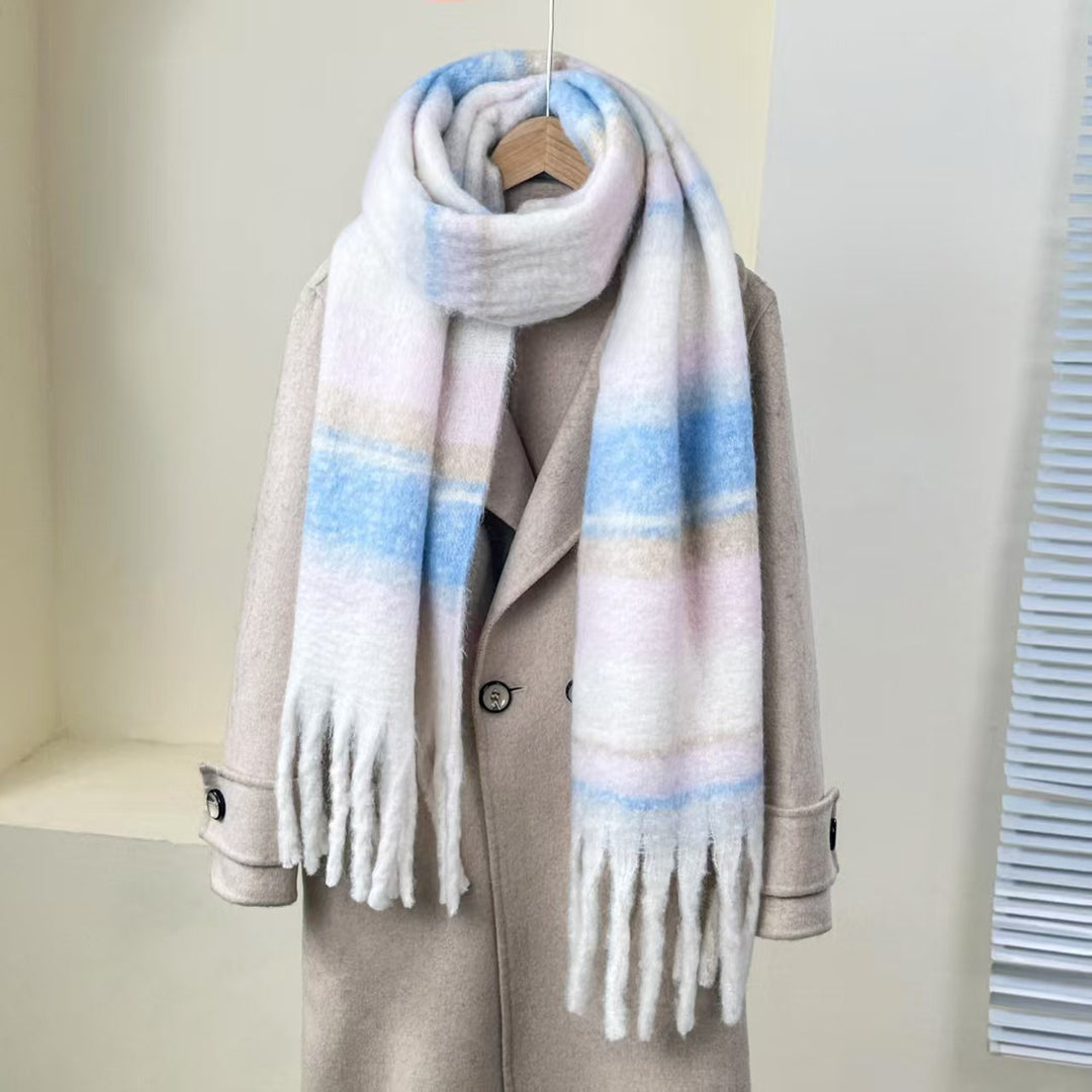 Checked scarf, 200 cm, soft and warm