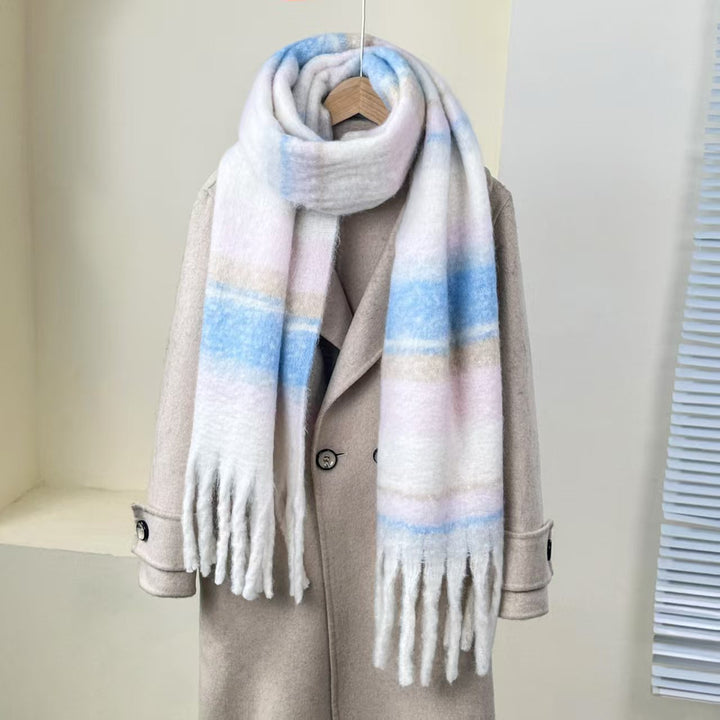 Checked scarf, 200 cm, soft and warm