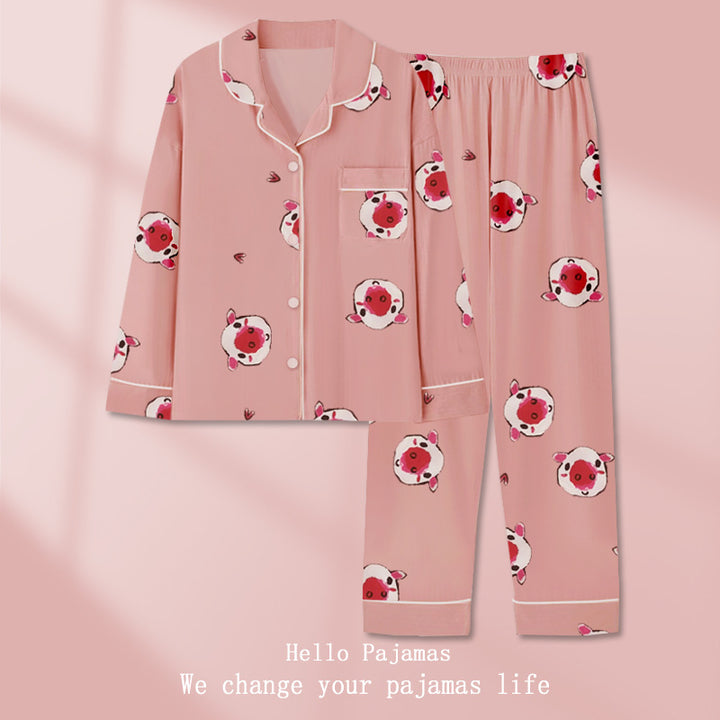 Women's pajamas, long, cartoon design