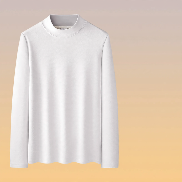 Men's Long Sleeve Base Layer Shirt with Stand-Up Collar
