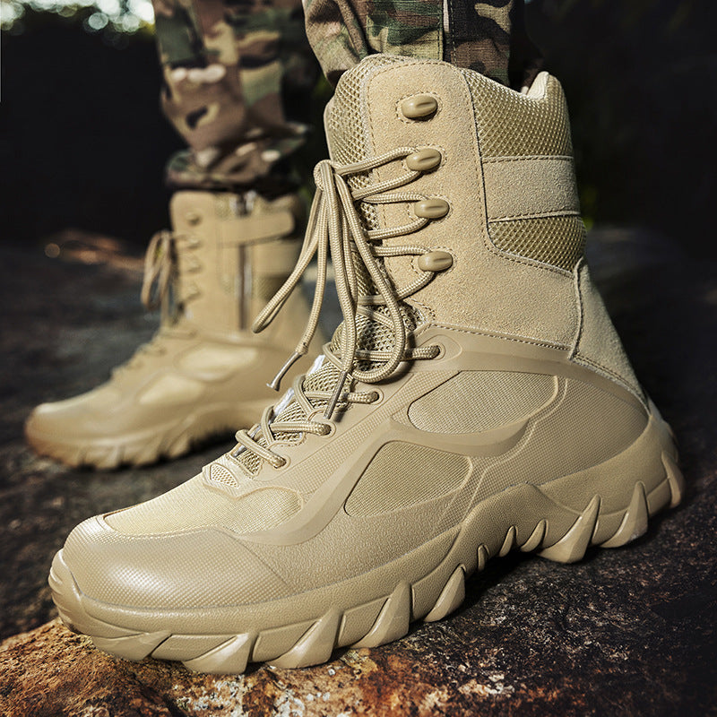 Lightweight outdoor boots for men, military style