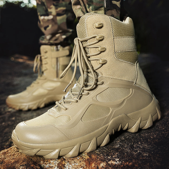 Lightweight outdoor boots for men, military style