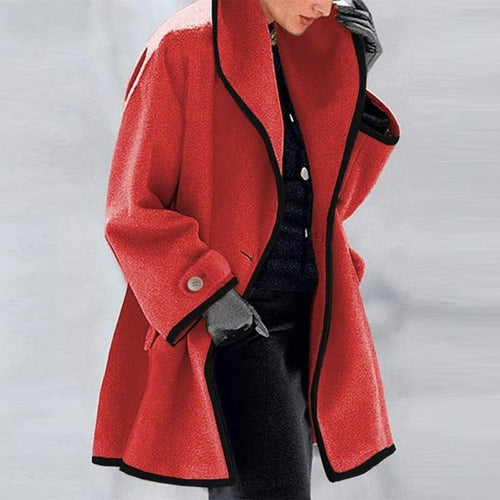 Amarae | Coat - Wool blend - Oversized fit - Draped collar - Long style