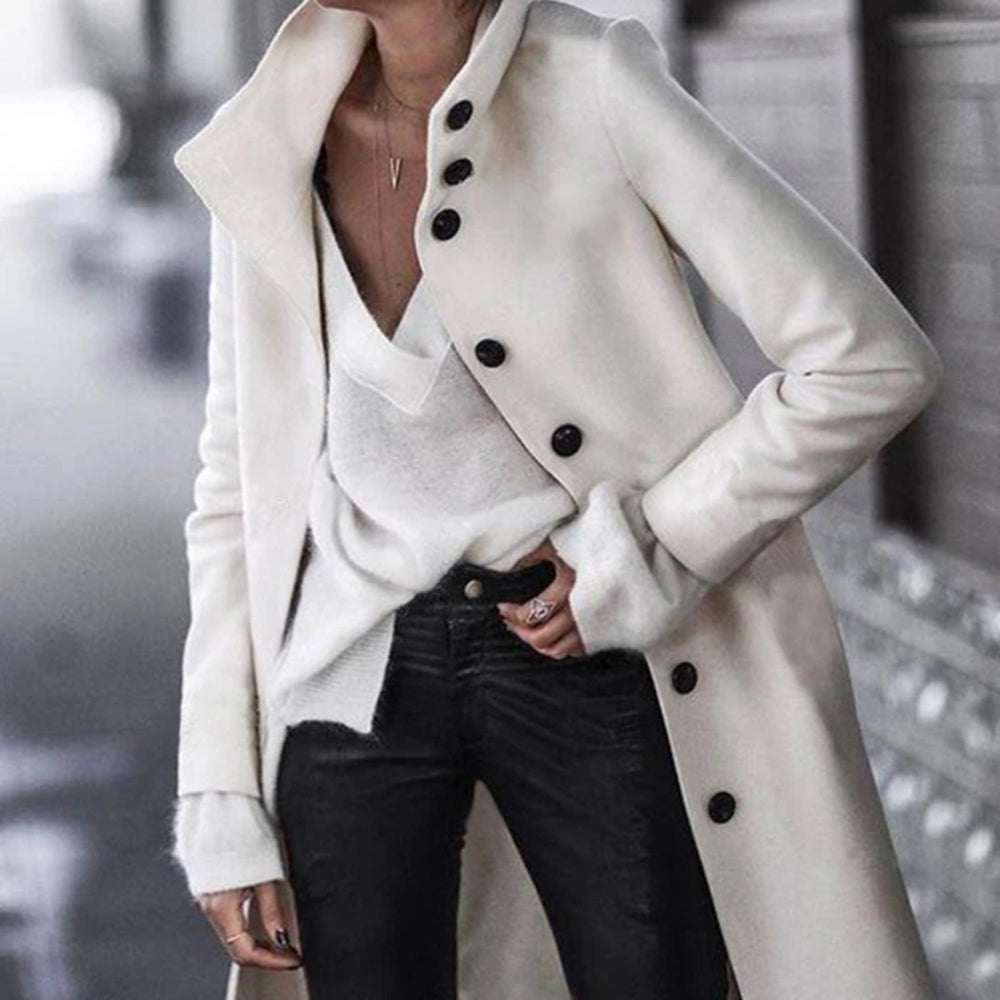 Lune London | Coat - Long Tailored Design - Button Closure - Elegant and Timeless