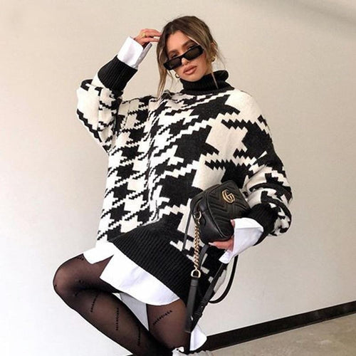 Amarae | Sweater - Plus Size Fit - Zigzag Pattern - Round Neck - Ribbed Edges