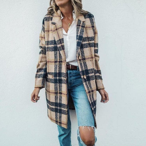 Amarae | Coat - Long Wool Blend - Tailored Fit - Classic Button Closure