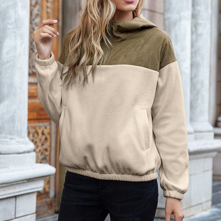 Lune London | Hoodie - Padded Top & Soft Fleece - Half Zipper - Loose Fit - With Pockets