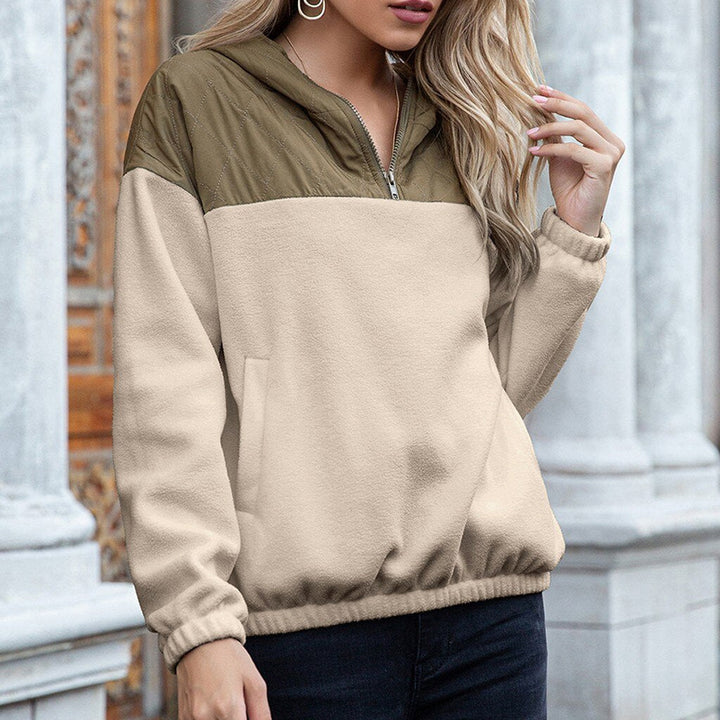 Lune London | Hoodie - Padded Top & Soft Fleece - Half Zipper - Loose Fit - With Pockets
