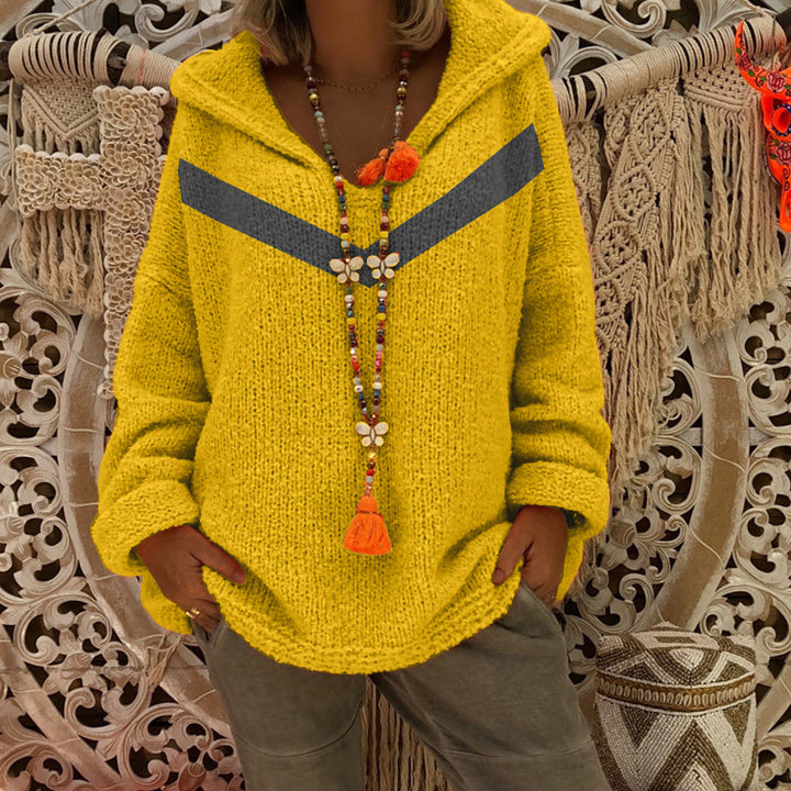 Women Cozy sweater with hood and modern accents Lune London