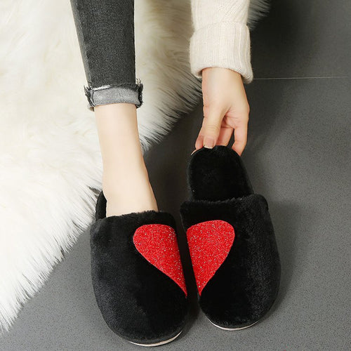 Women Soft Slippers with Sparkling Heart Design Amarae