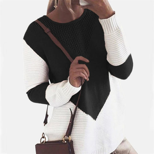 Amarae fashionable women’s sweater with geometric design and structured sleeves