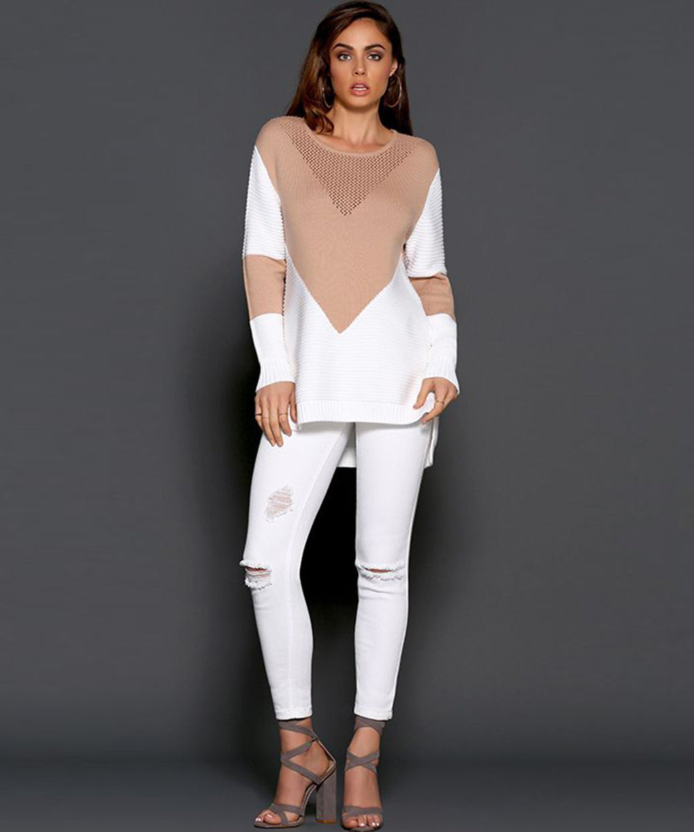 Lune London fashionable women’s sweater with geometric design and structured sleeves